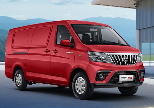 Xe tải van Teraco V8 2 chỗ màu đỏ